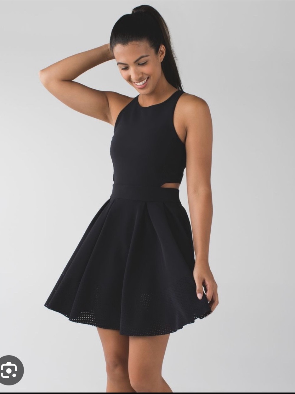 Lululemon - Away Dress / Black Fit-and-Flare Skirted Dress - Women